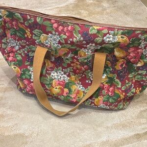 VINTAGE- Laura Ashley Floral Canvas Tote Bag